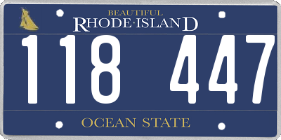 RI license plate 118447