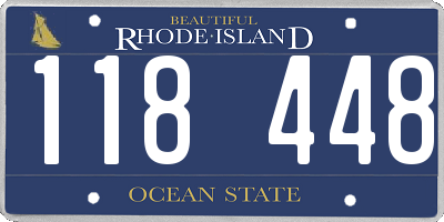 RI license plate 118448