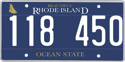 RI license plate 118450