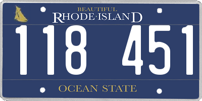RI license plate 118451