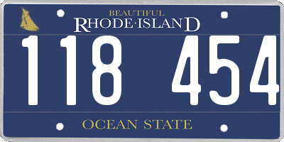 RI license plate 118454