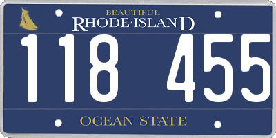 RI license plate 118455