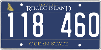 RI license plate 118460