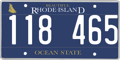 RI license plate 118465