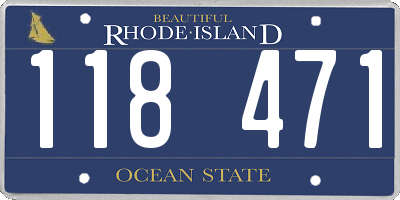 RI license plate 118471