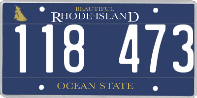 RI license plate 118473
