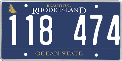 RI license plate 118474