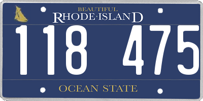 RI license plate 118475