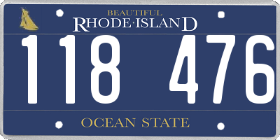 RI license plate 118476
