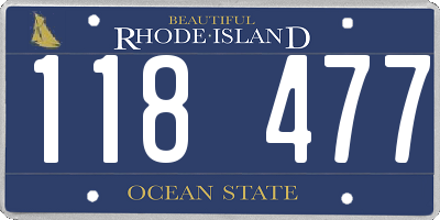 RI license plate 118477