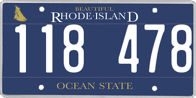 RI license plate 118478
