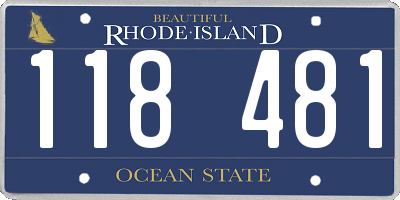 RI license plate 118481