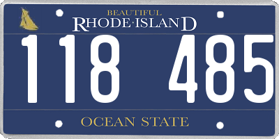 RI license plate 118485