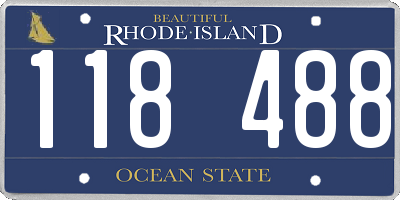 RI license plate 118488
