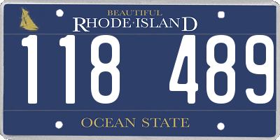 RI license plate 118489