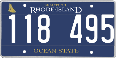 RI license plate 118495