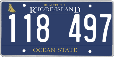 RI license plate 118497