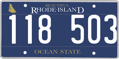RI license plate 118503