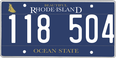 RI license plate 118504