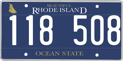 RI license plate 118508