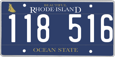 RI license plate 118516
