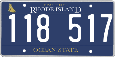 RI license plate 118517