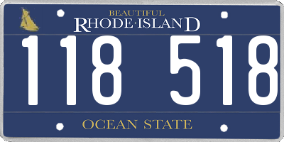 RI license plate 118518