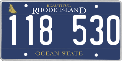 RI license plate 118530