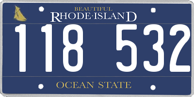 RI license plate 118532