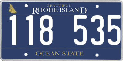 RI license plate 118535