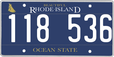 RI license plate 118536