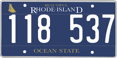 RI license plate 118537