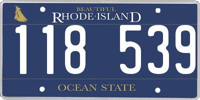 RI license plate 118539