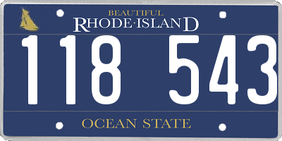 RI license plate 118543