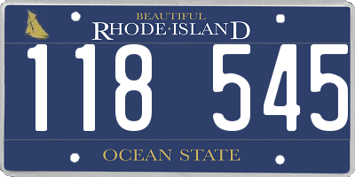 RI license plate 118545