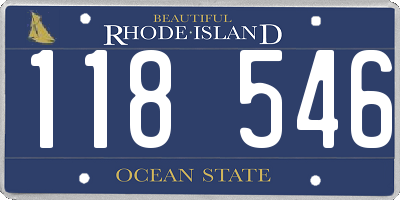 RI license plate 118546