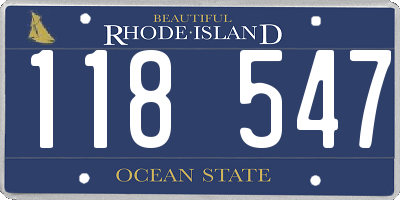 RI license plate 118547