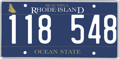 RI license plate 118548