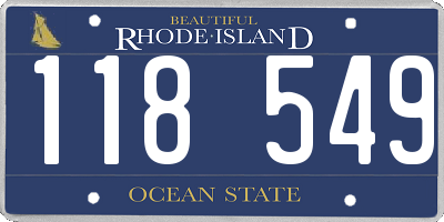 RI license plate 118549