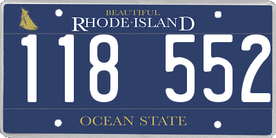 RI license plate 118552