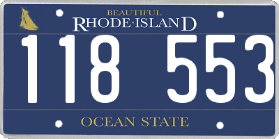 RI license plate 118553