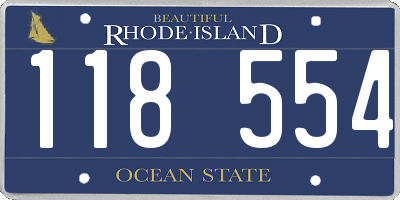RI license plate 118554