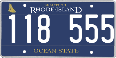 RI license plate 118555