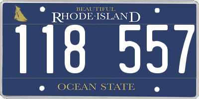 RI license plate 118557