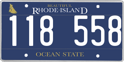 RI license plate 118558