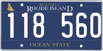 RI license plate 118560