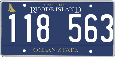 RI license plate 118563