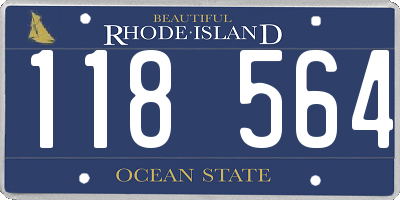 RI license plate 118564