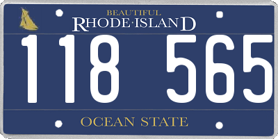 RI license plate 118565