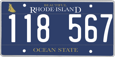 RI license plate 118567